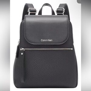 Calvin Klein Black Leather Backpack